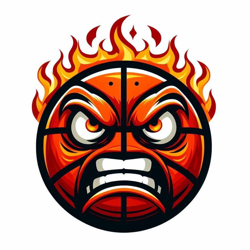 Angry Basketball Face Logo